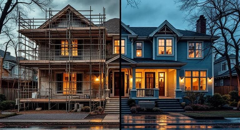 Before and after renovation of a BRRRR investment property
